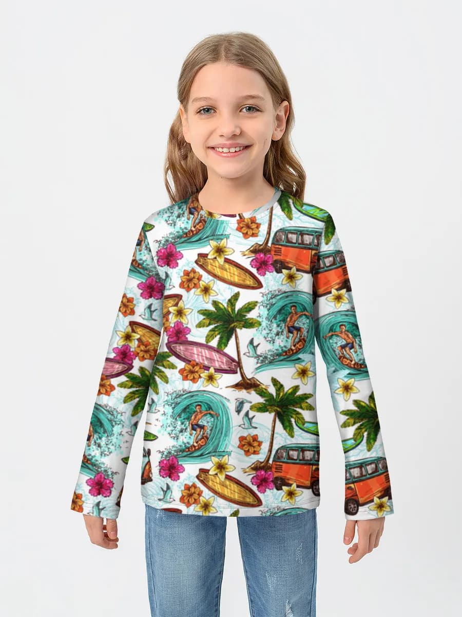 Girls' cotton long sleeve shirt