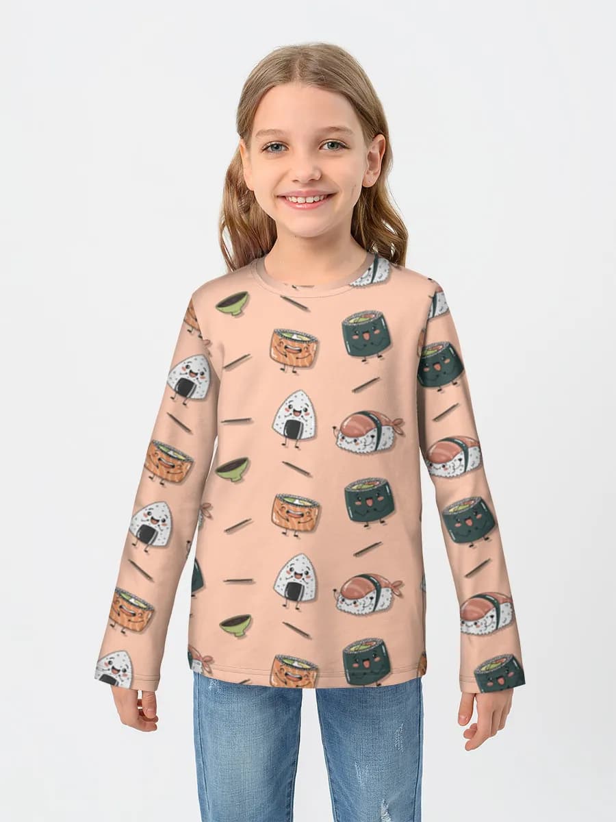 Girls' cotton long sleeve shirt