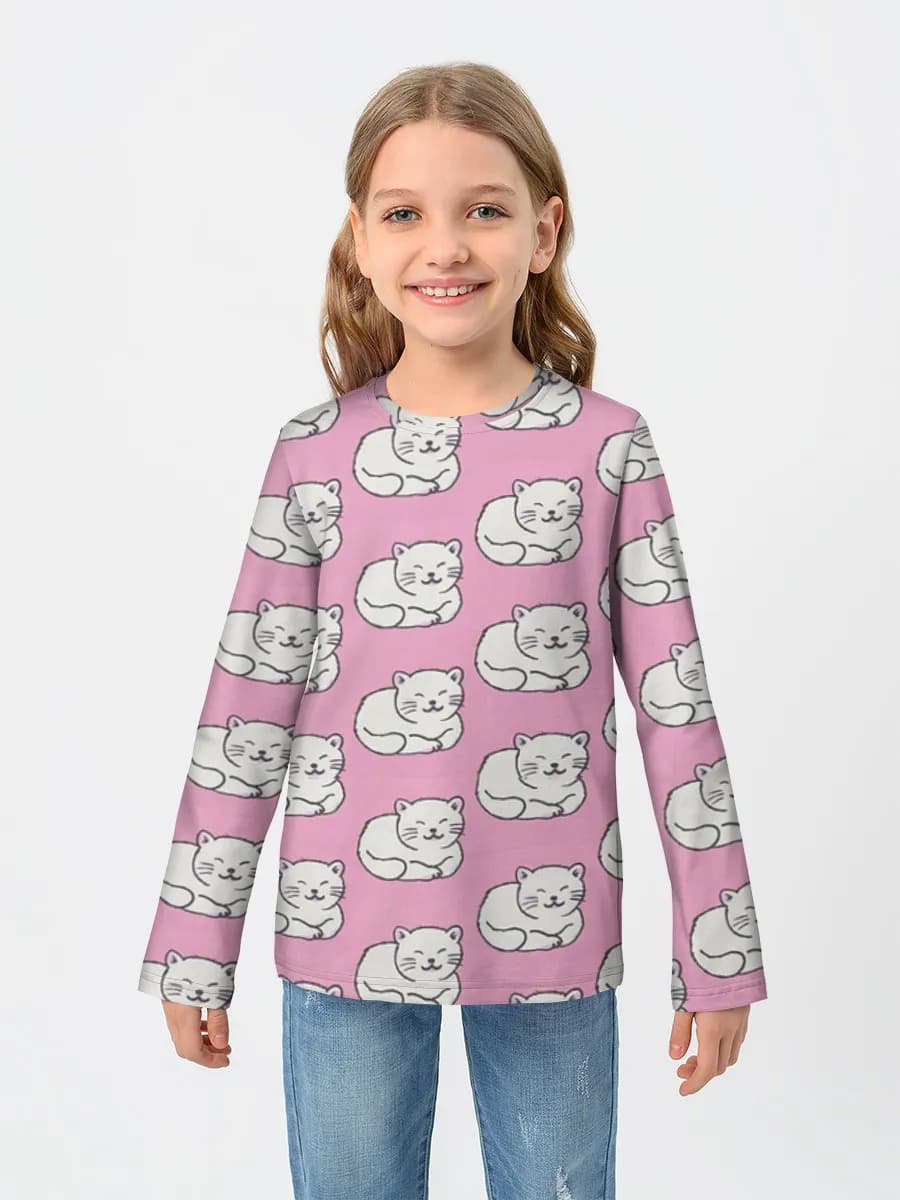 Girls' cotton long sleeve shirt