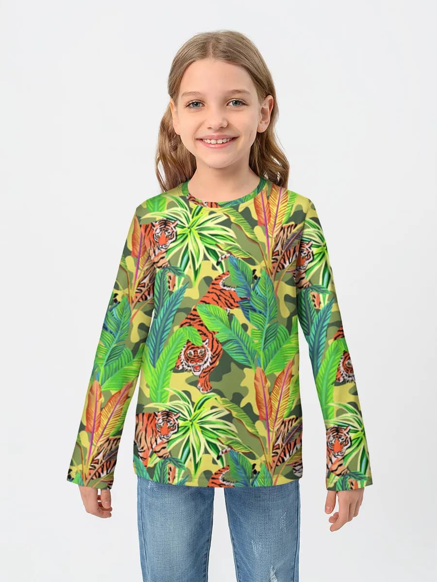 Girls' cotton long sleeve shirt