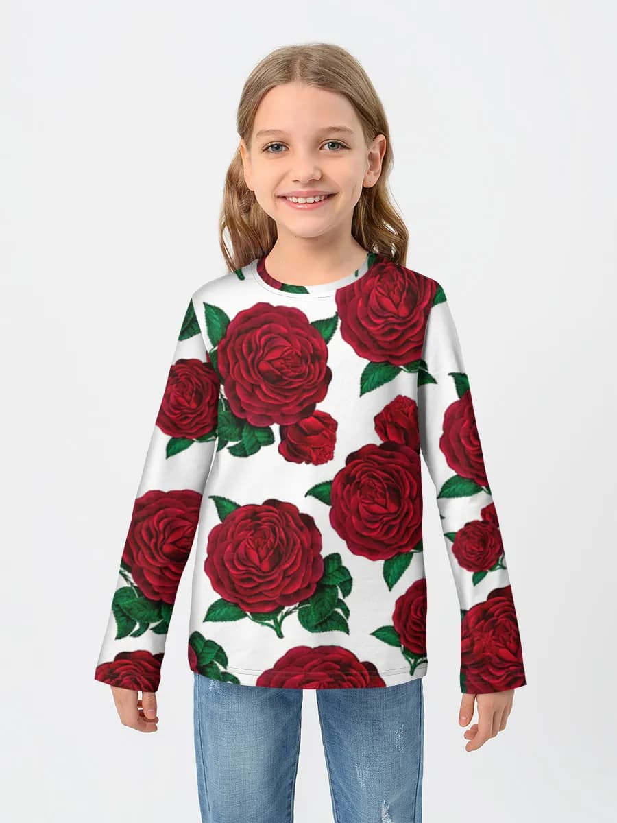 Girls' cotton long sleeve shirt