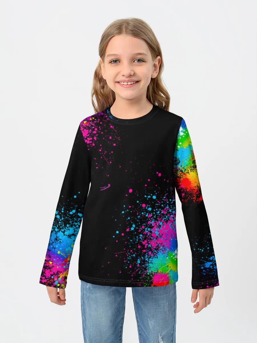 Girls' cotton long sleeve shirt