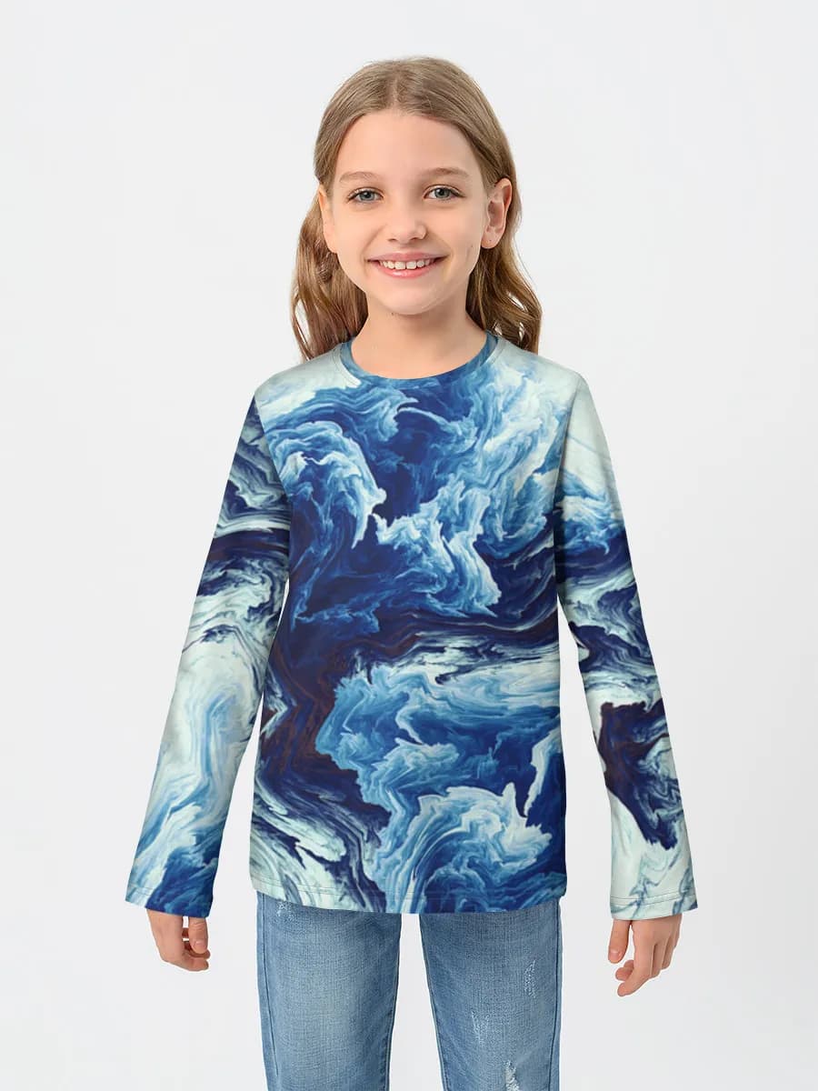 Girls' cotton long sleeve shirt