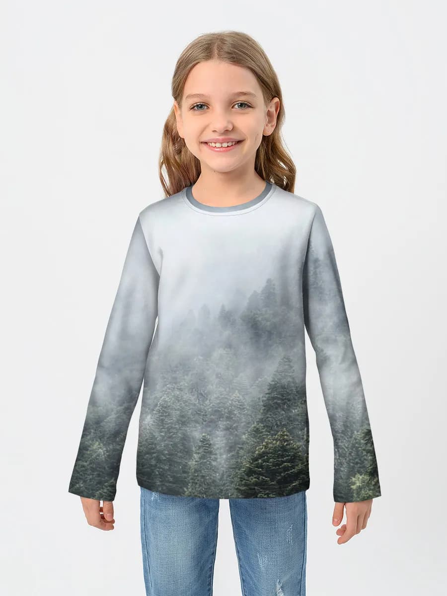Girls' cotton long sleeve shirt