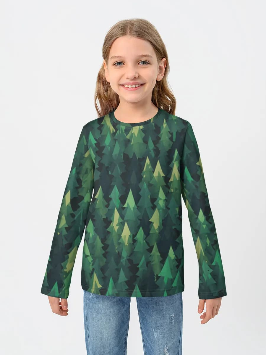 Girls' cotton long sleeve shirt