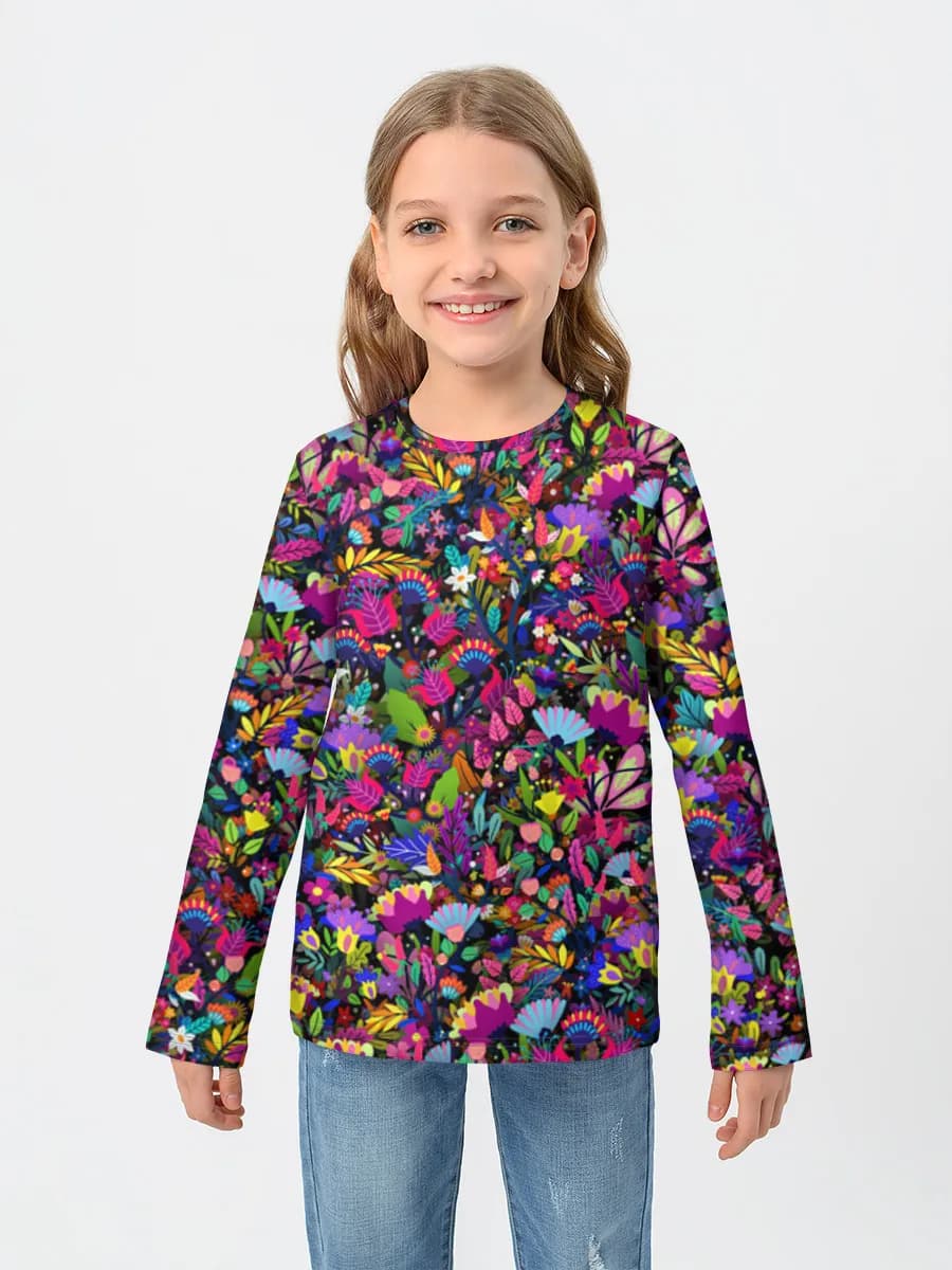 Girls' cotton long sleeve shirt