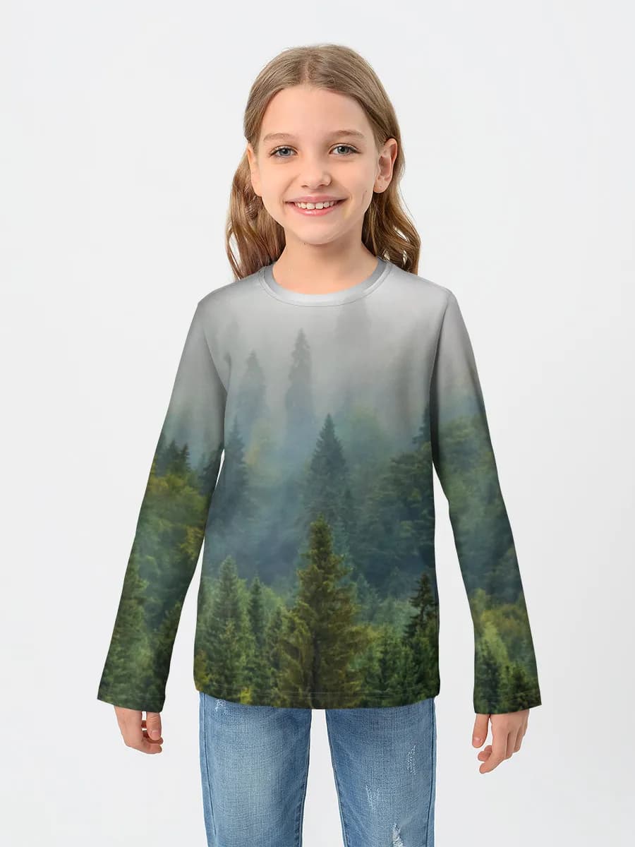 Girls' cotton long sleeve shirt