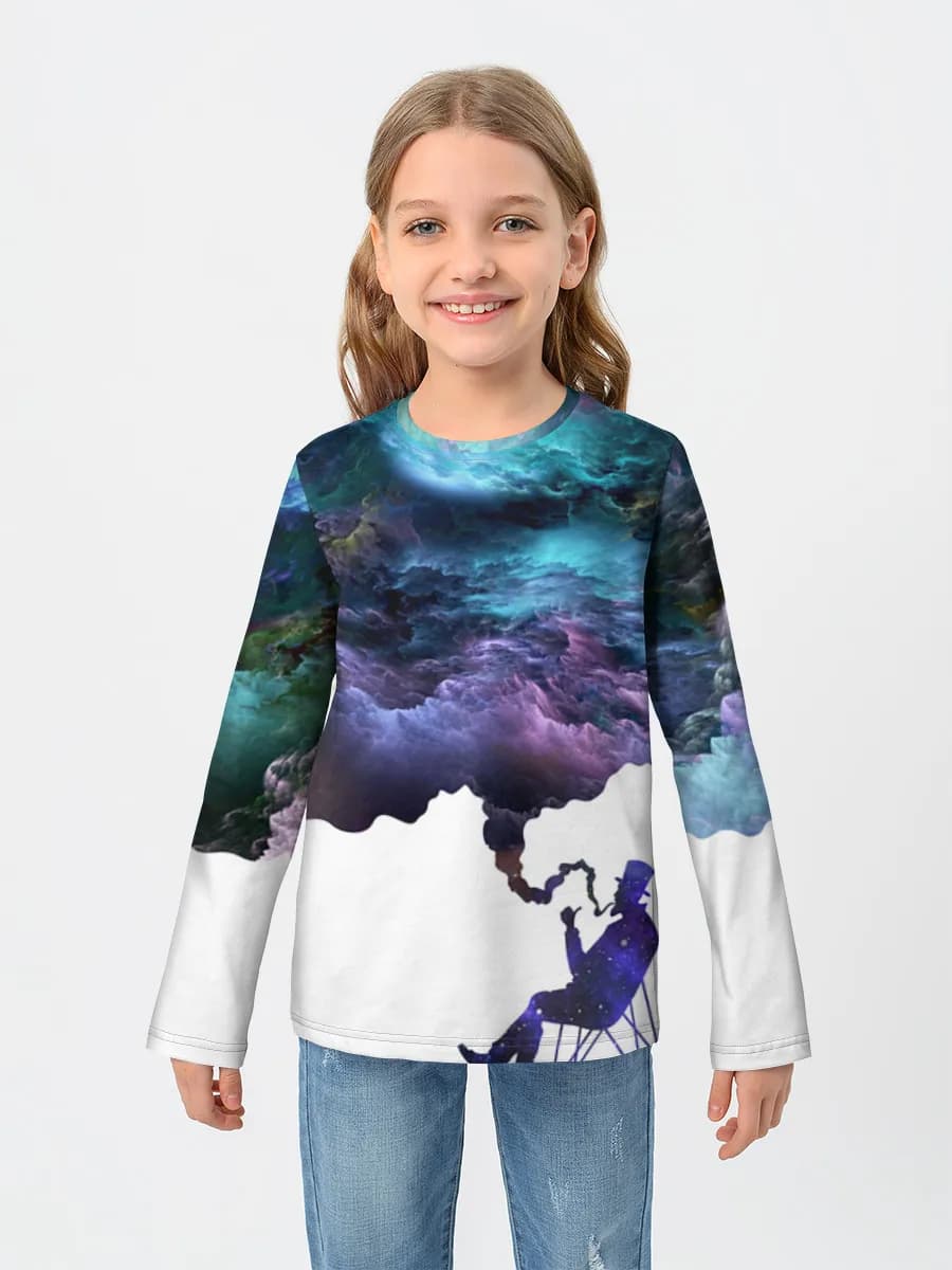 Girls' cotton long sleeve shirt