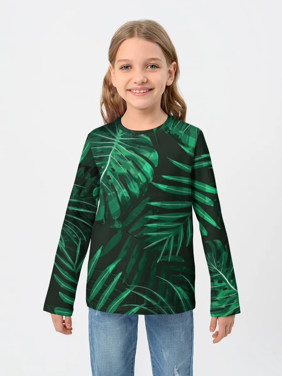 Girls' cotton long sleeve shirt