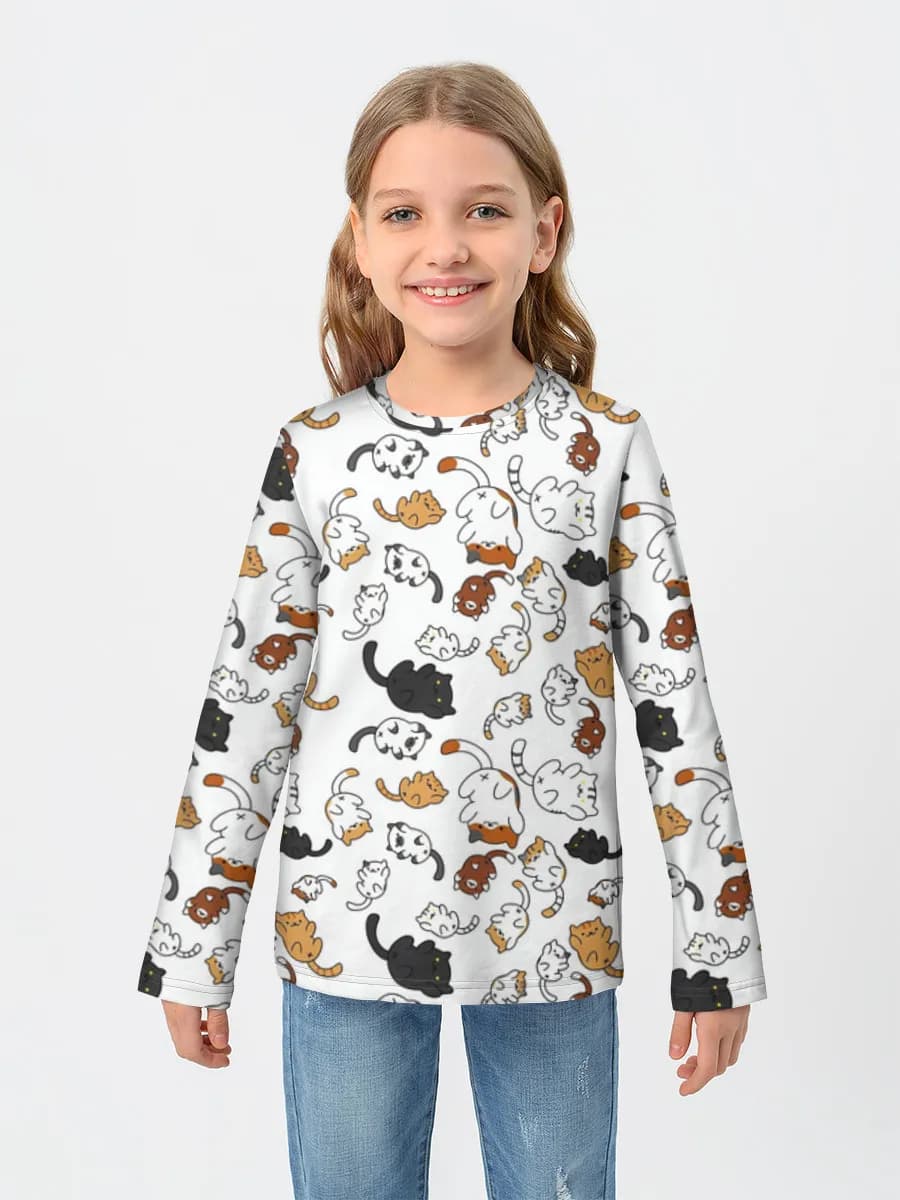 Girls' cotton long sleeve shirt