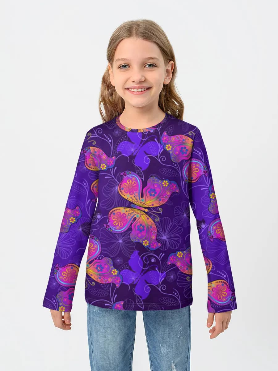 Baumwoll-Langarmshirt Mädchen