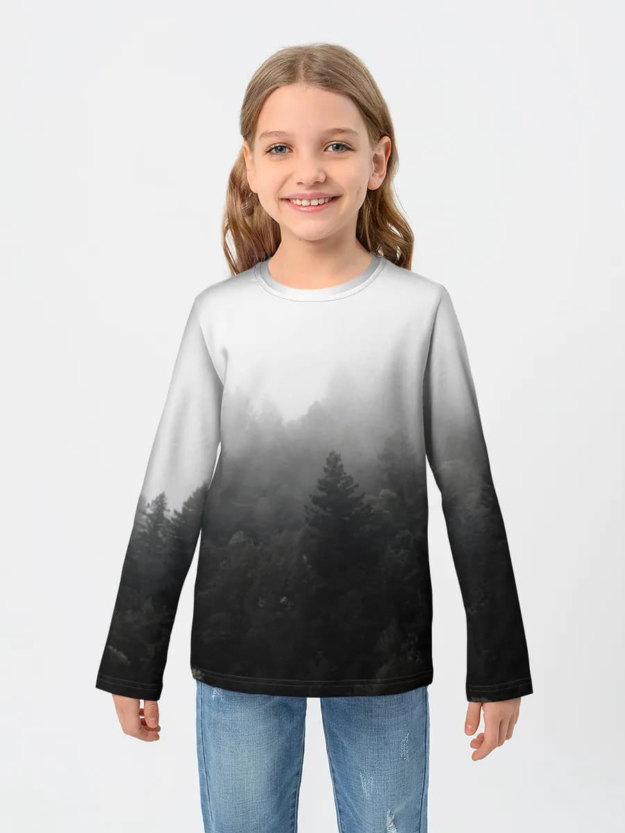 Girls' cotton long sleeve shirt