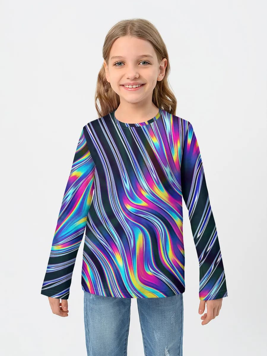 Girls' cotton long sleeve shirt