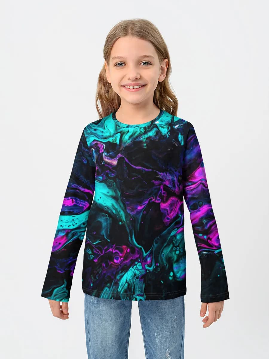 Girls' cotton long sleeve shirt