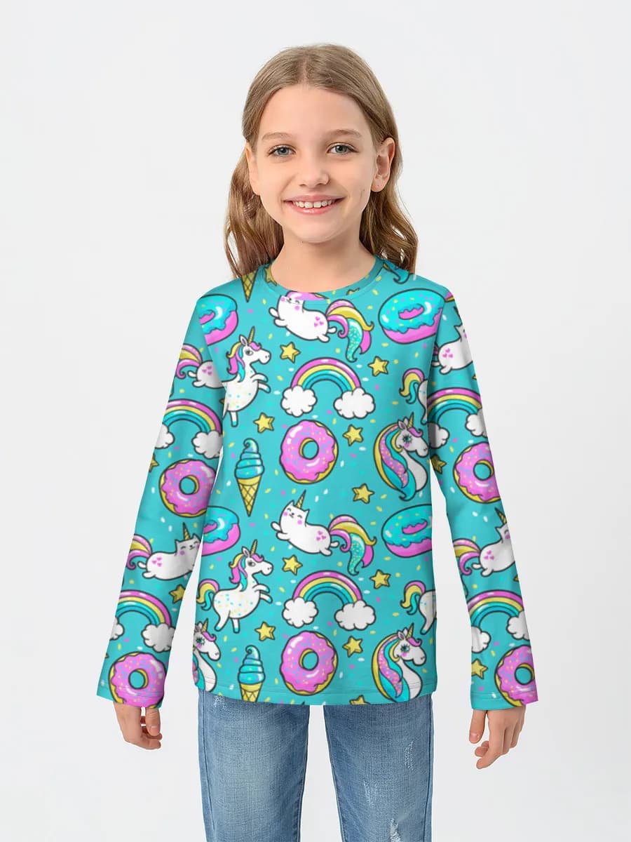 Girls' cotton long sleeve shirt