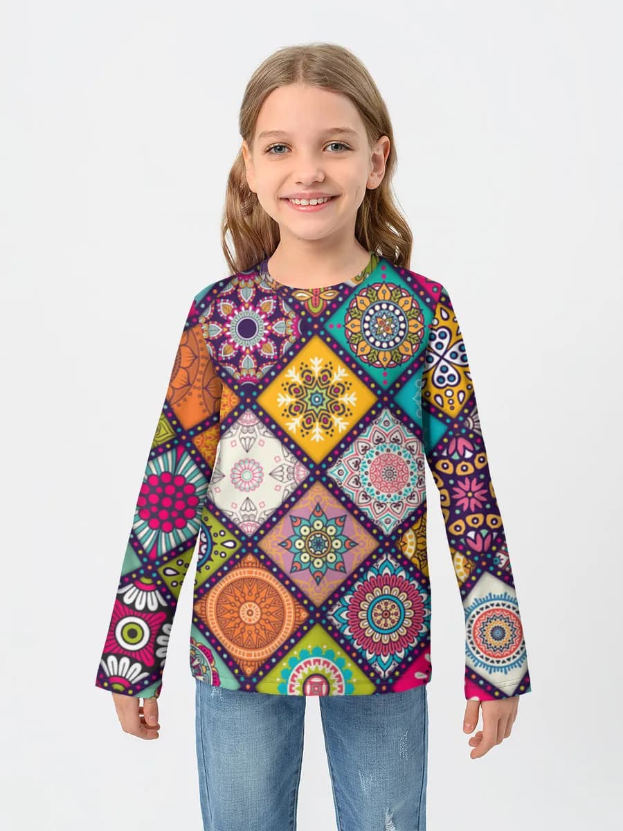 Girls' cotton long sleeve shirt