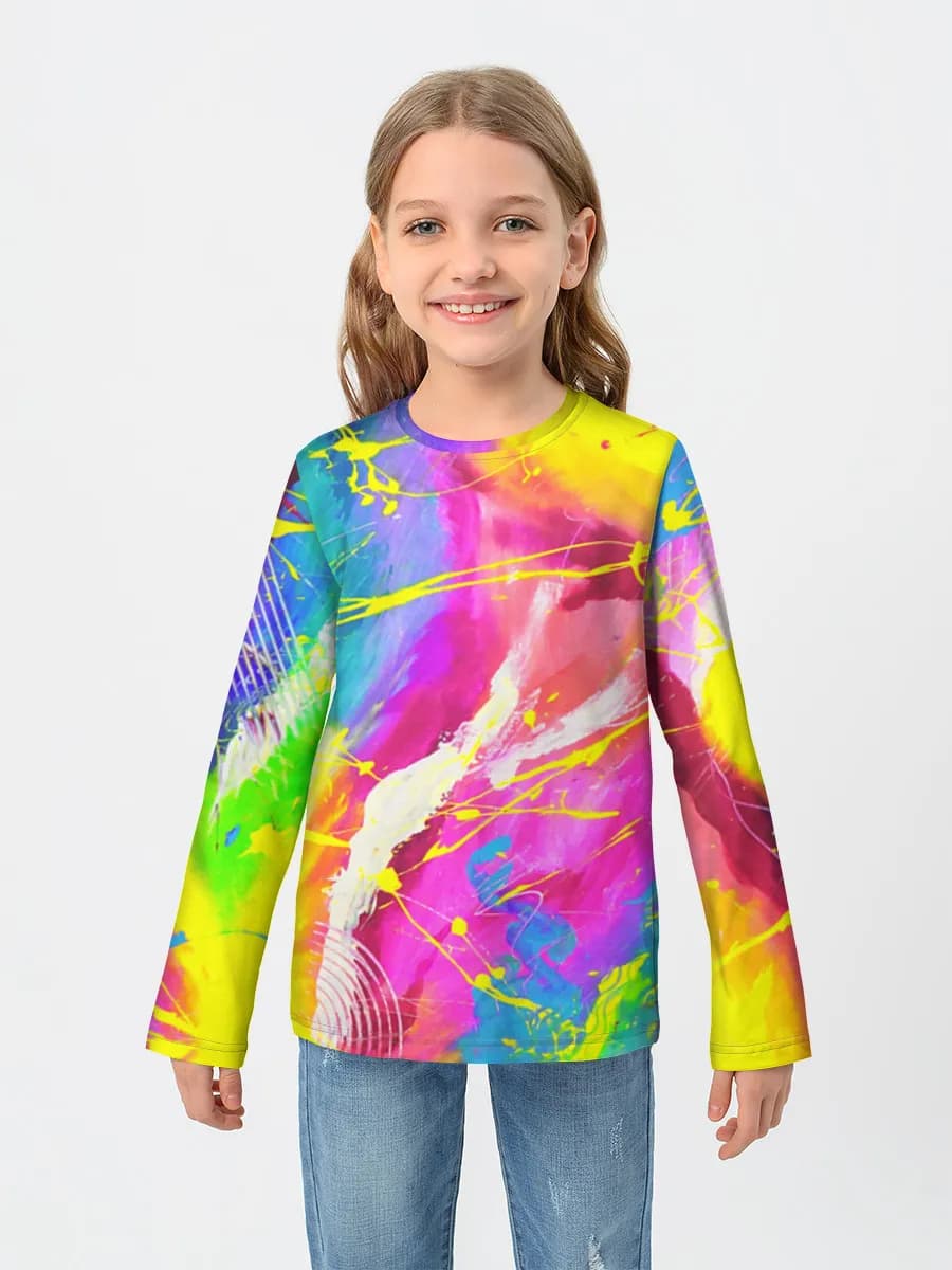 Girls' cotton long sleeve shirt