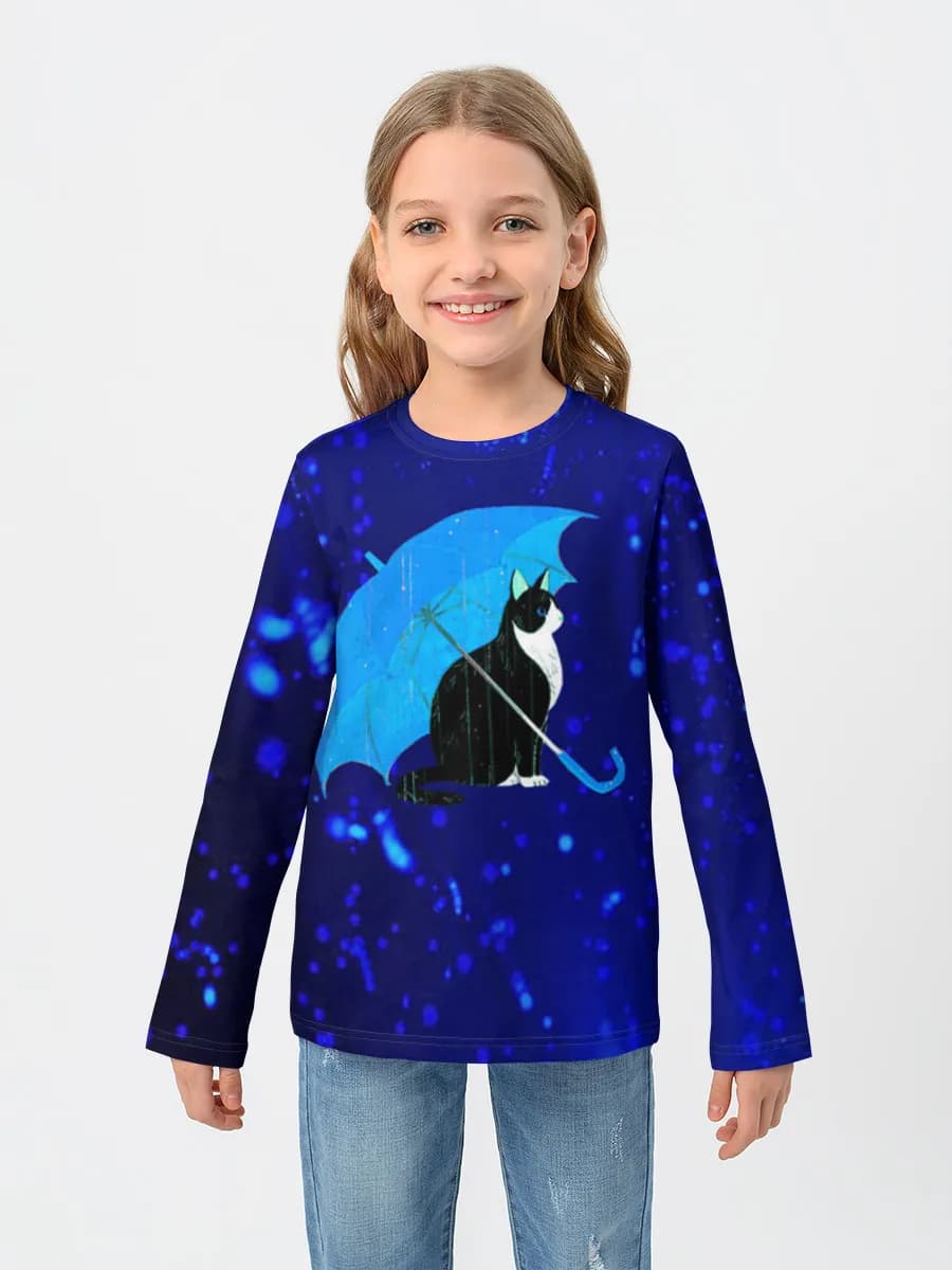 Girls' cotton long sleeve shirt