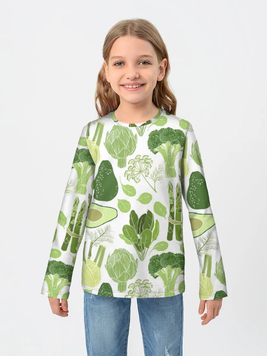 Girls' cotton long sleeve shirt