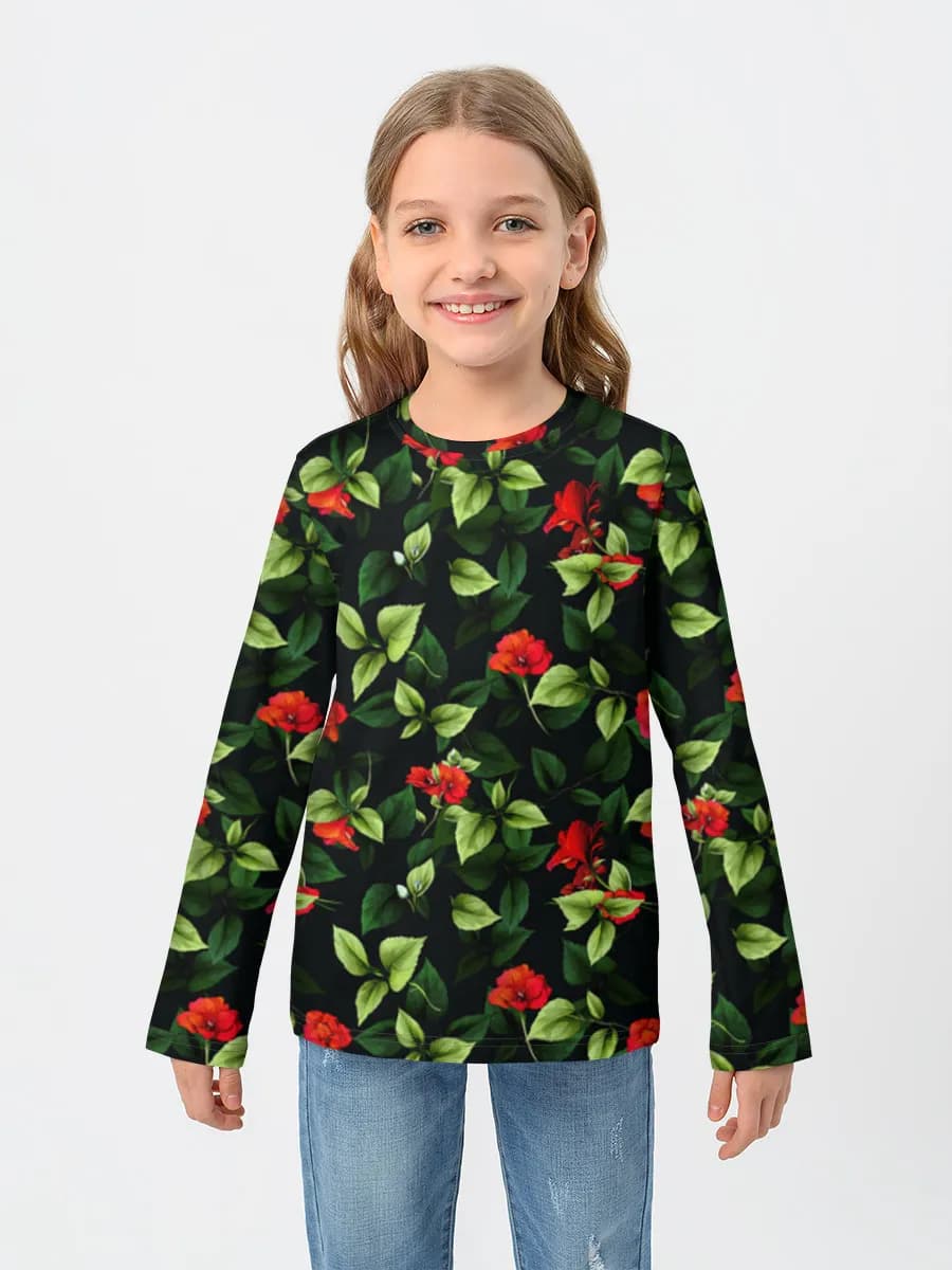 Baumwoll-Langarmshirt Mädchen