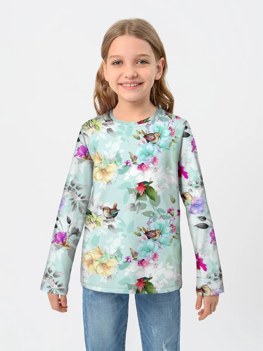 Baumwoll-Langarmshirt Mädchen