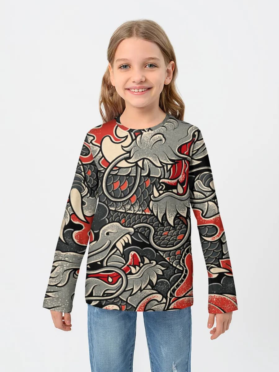 Girls' cotton long sleeve shirt