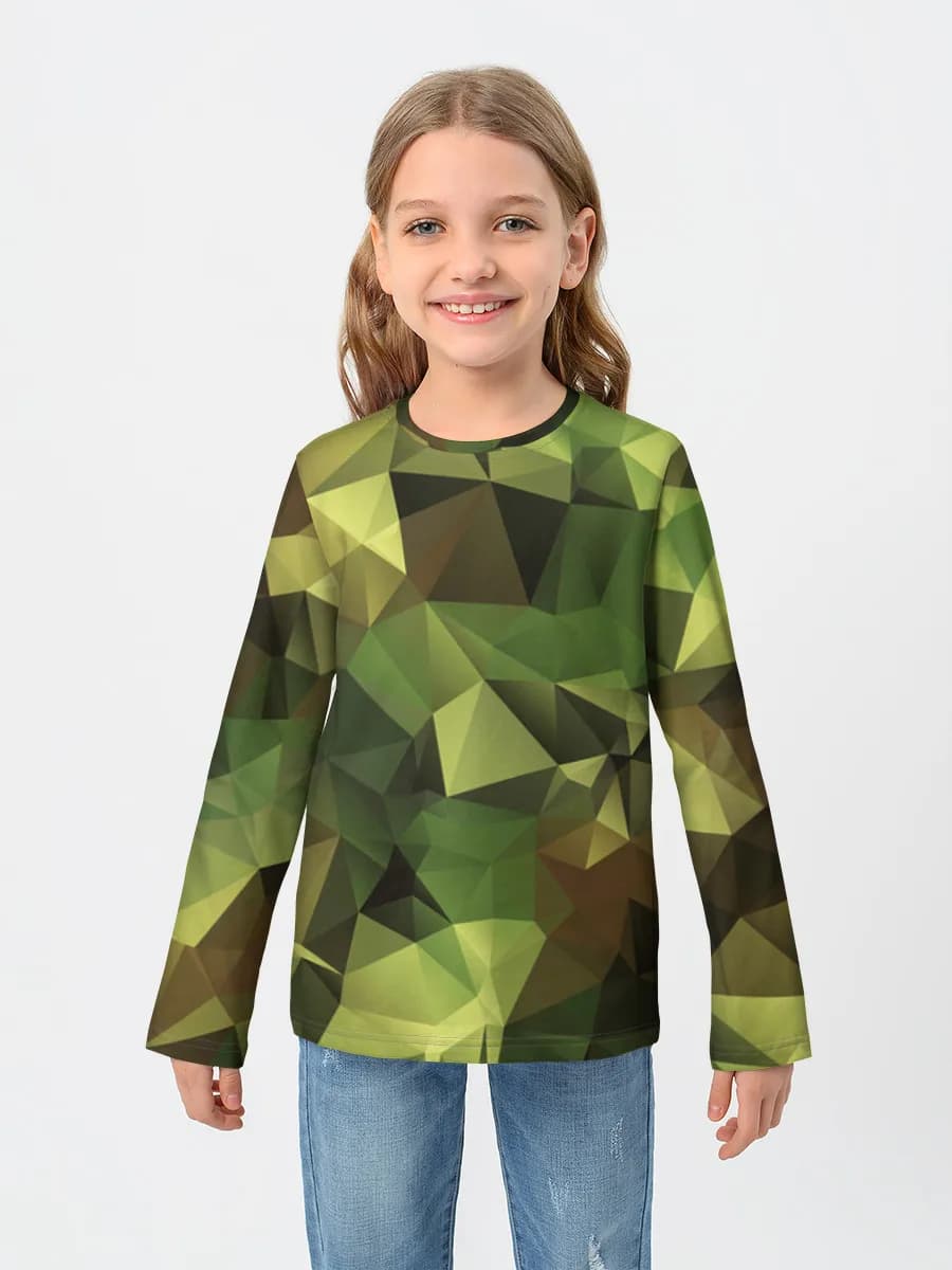 Girls' cotton long sleeve shirt