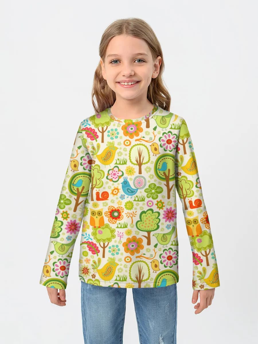 Baumwoll-Langarmshirt Mädchen