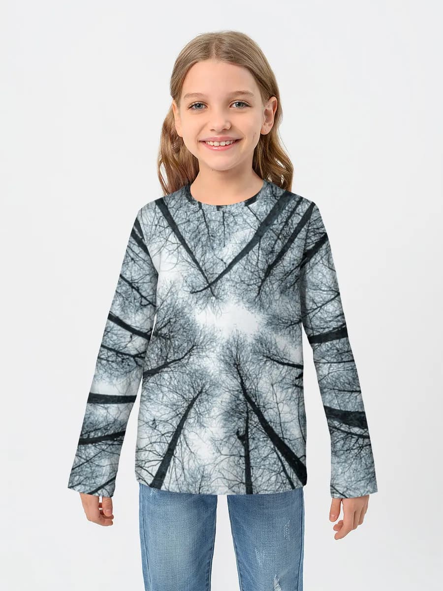 Girls' cotton long sleeve shirt