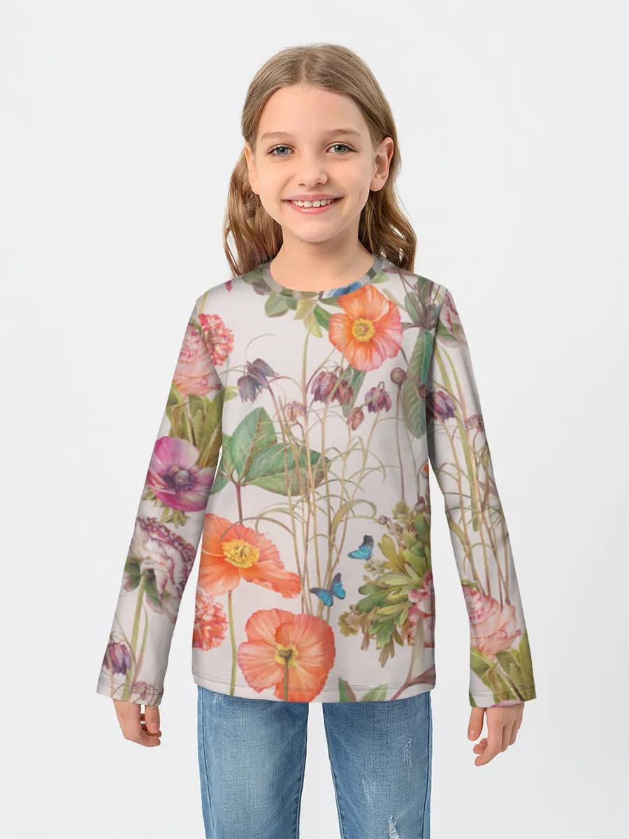 Girls' cotton long sleeve shirt