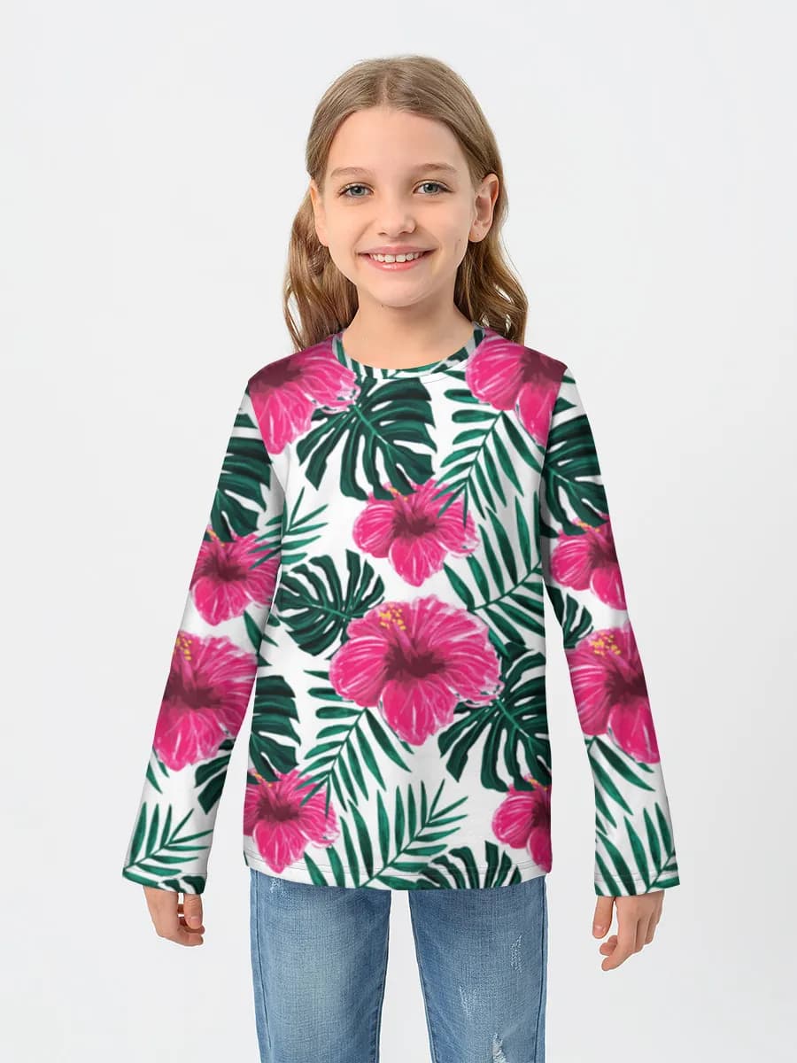Girls' cotton long sleeve shirt