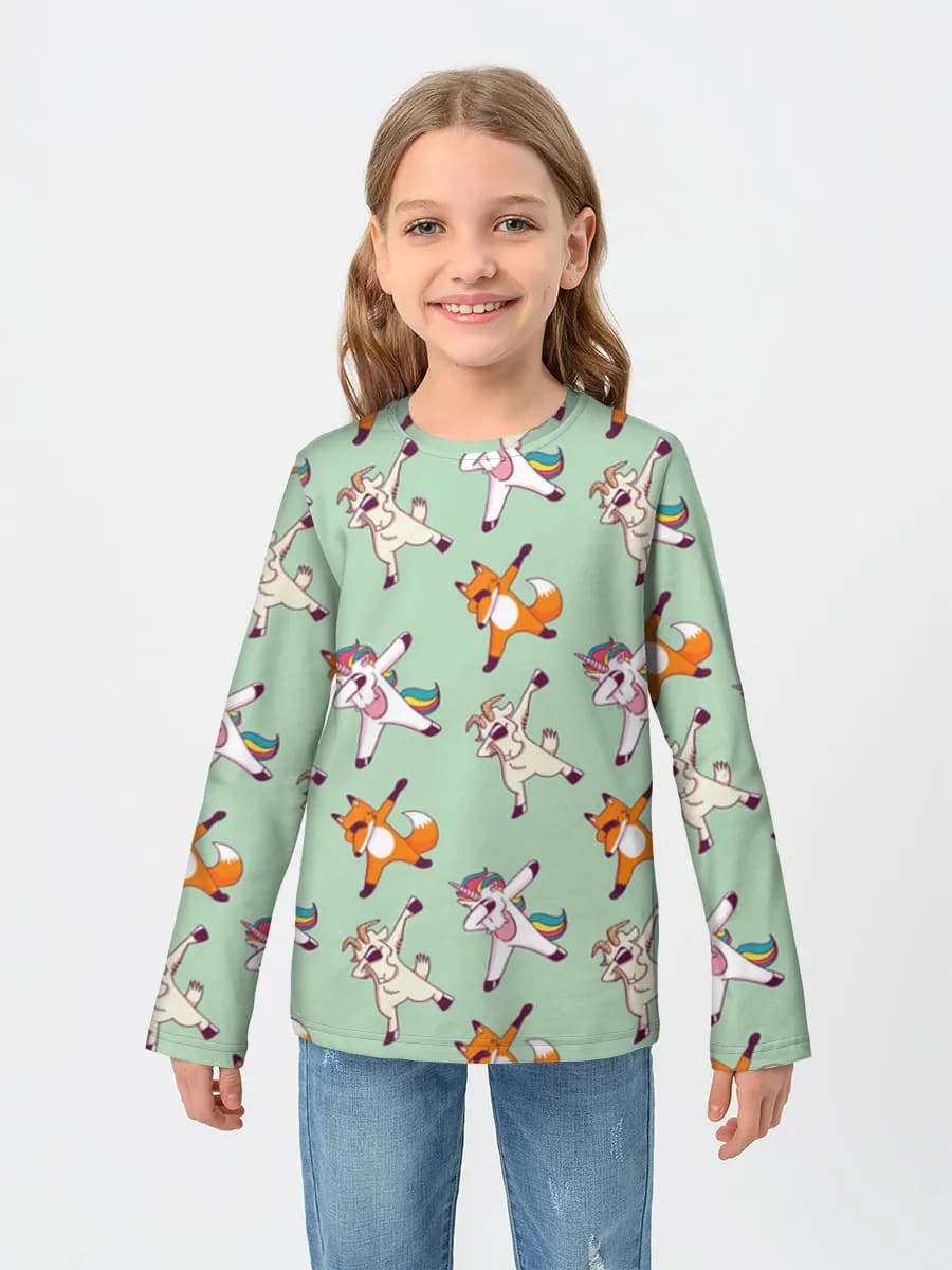 Girls' cotton long sleeve shirt