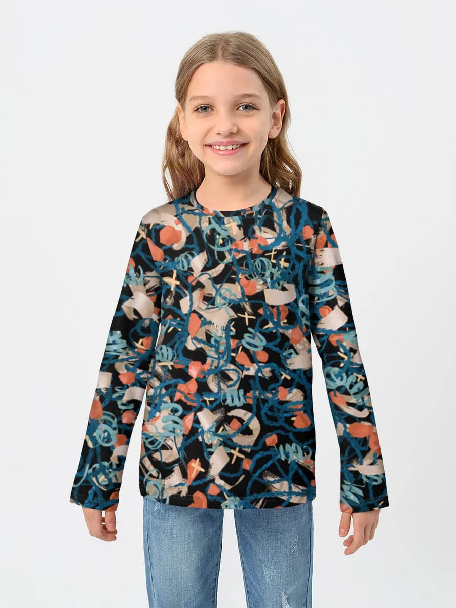 Girls' cotton long sleeve shirt