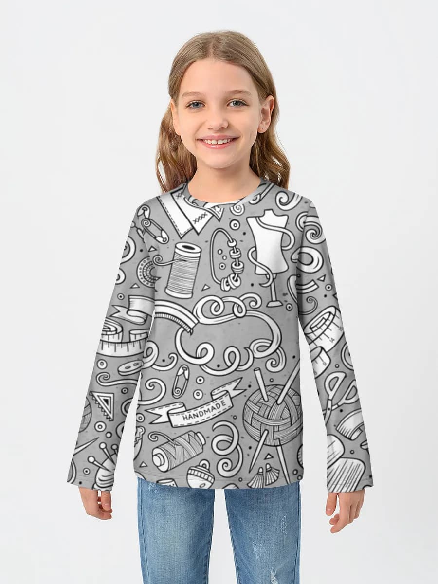 Girls' cotton long sleeve shirt