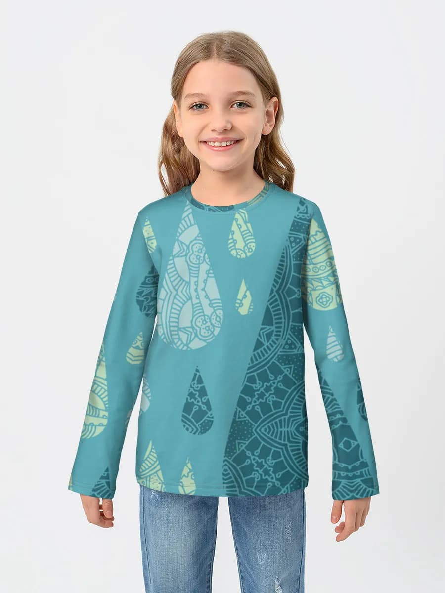 Girls' cotton long sleeve shirt