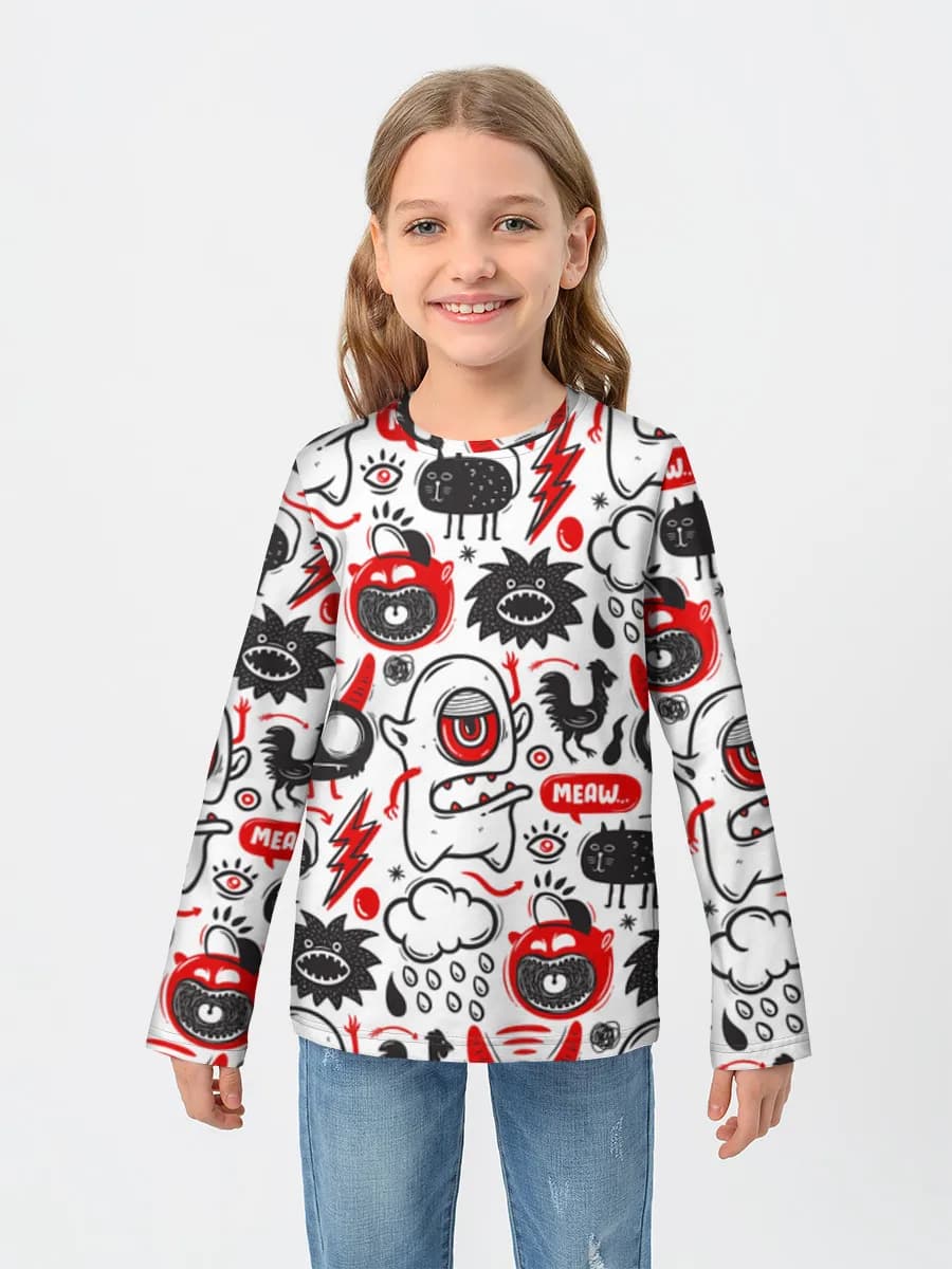 Girls' cotton long sleeve shirt