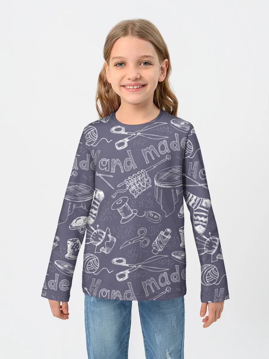 Girls' cotton long sleeve shirt