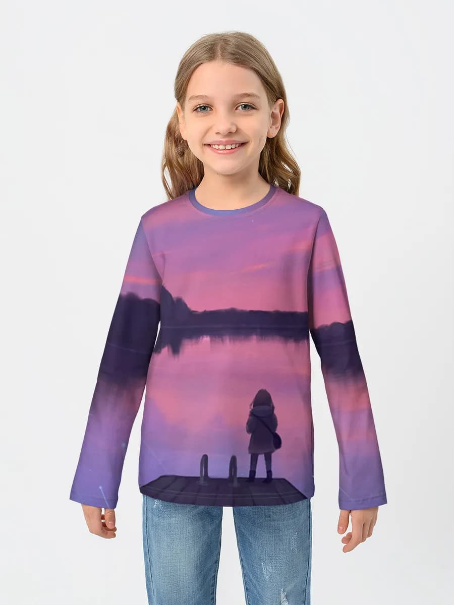 Baumwoll-Langarmshirt Mädchen