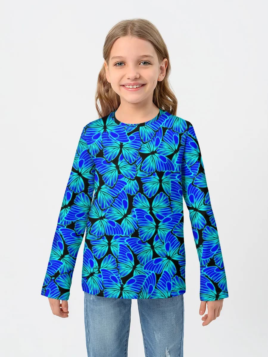 Girls' cotton long sleeve shirt