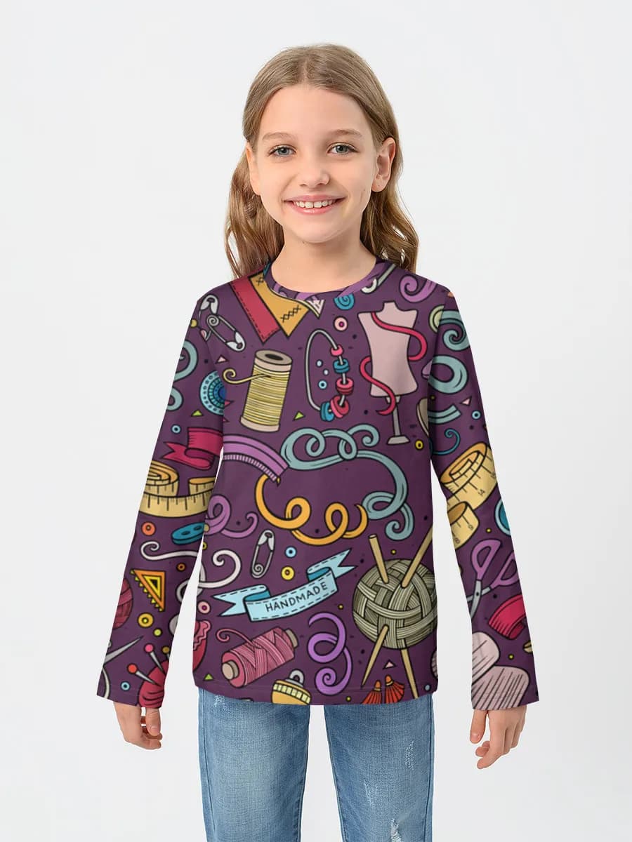 Baumwoll-Langarmshirt Mädchen