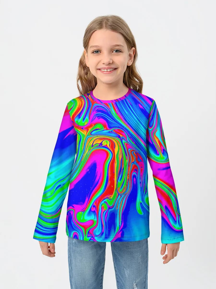 Girls' cotton long sleeve shirt