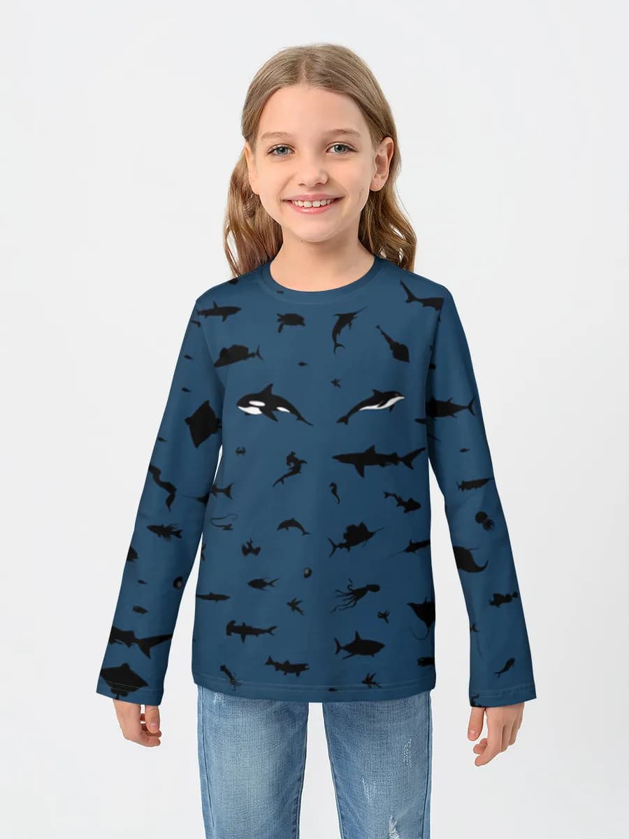 Baumwoll-Langarmshirt Mädchen