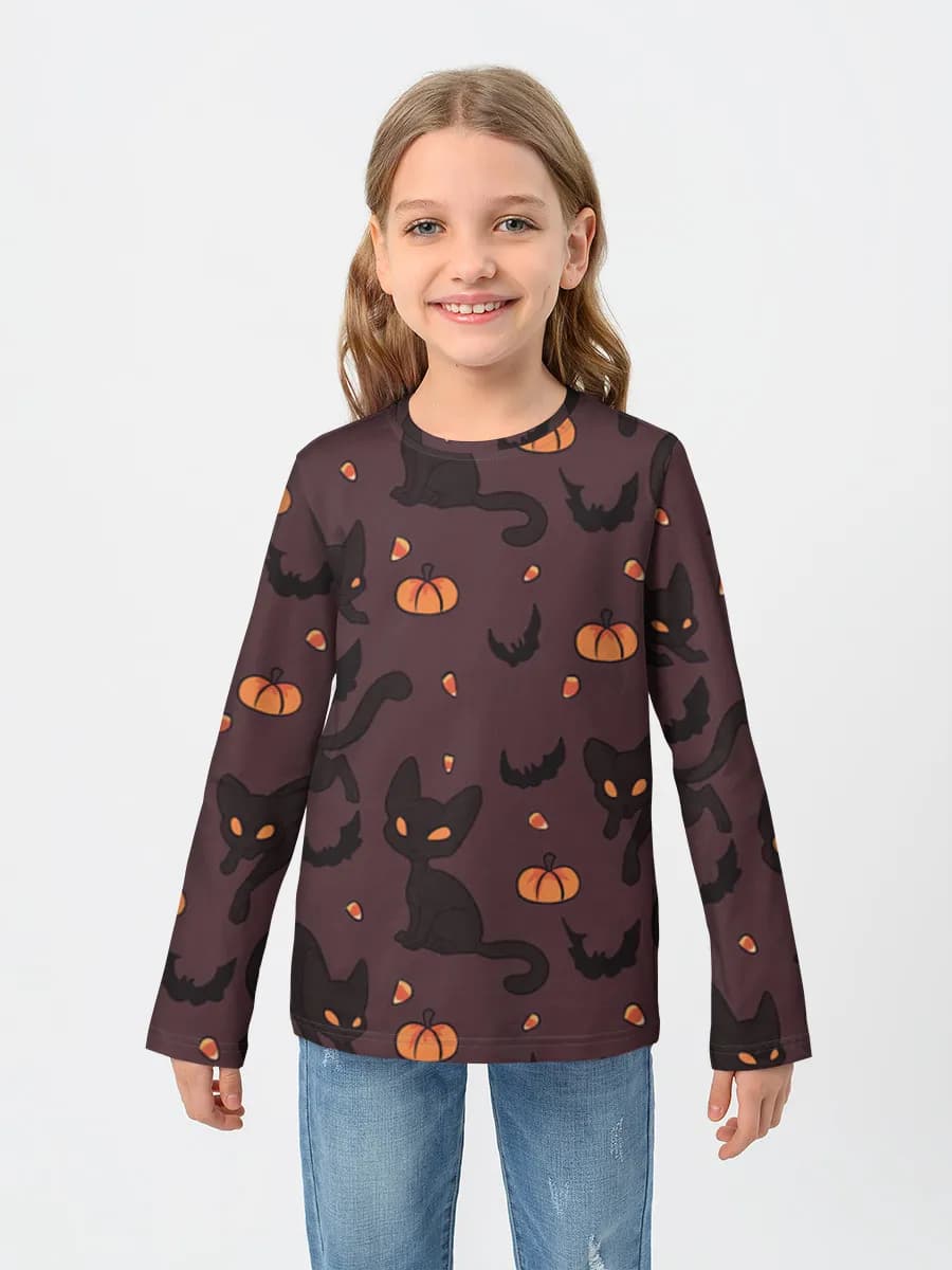 Girls' cotton long sleeve shirt