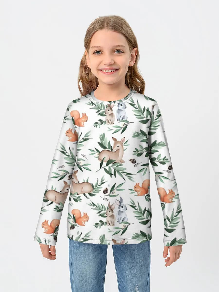 Girls' cotton long sleeve shirt