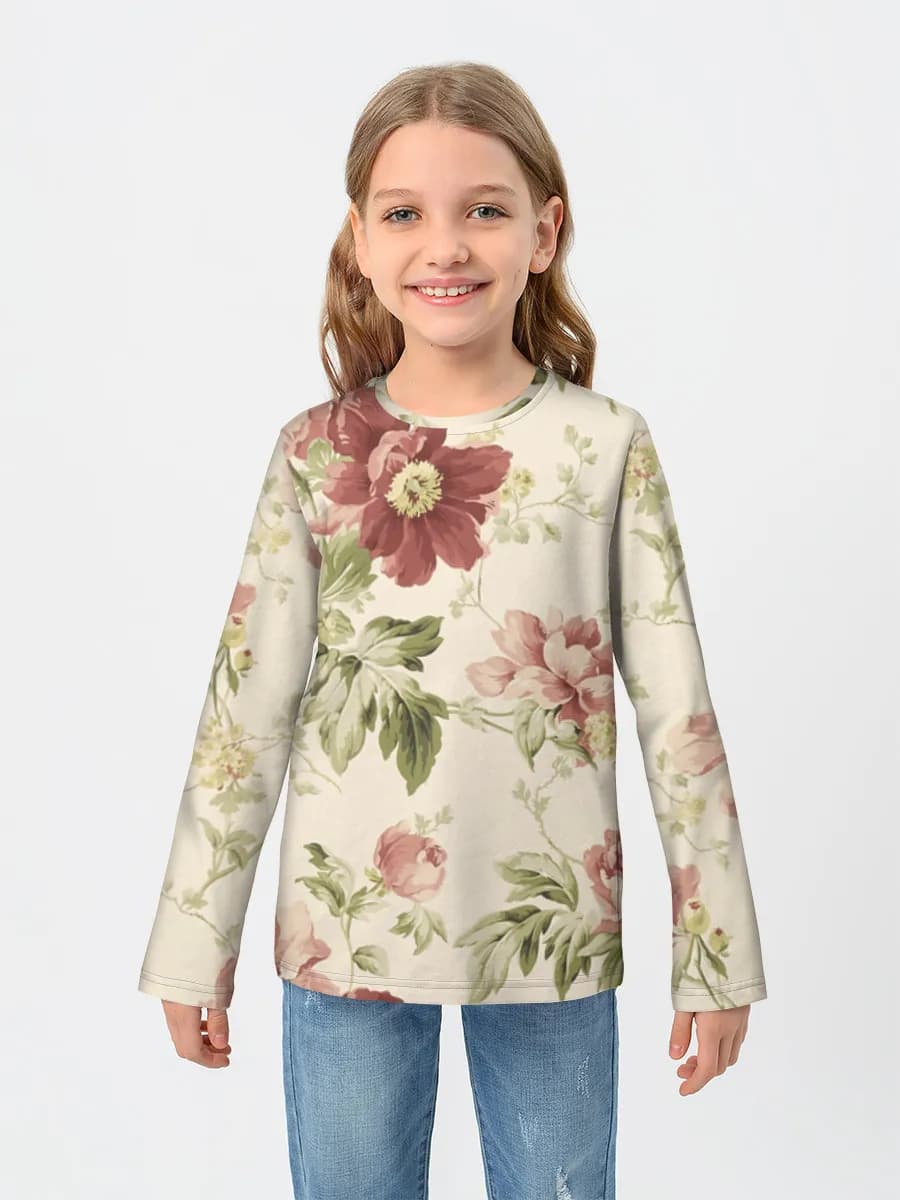 Camiseta Manga Larga de Algodón Niña