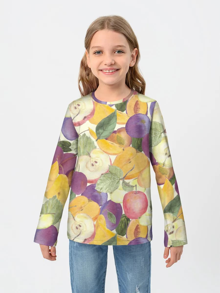 Girls' cotton long sleeve shirt