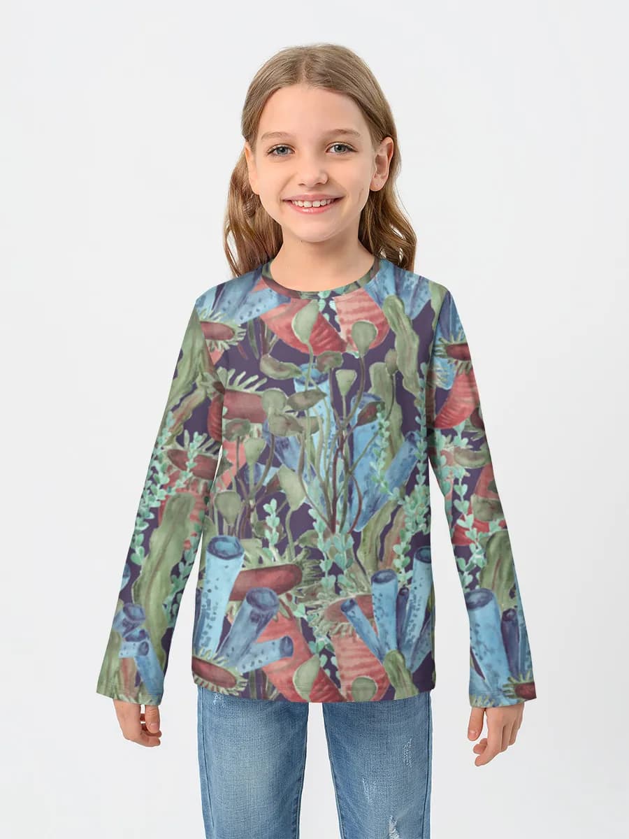 Girls' cotton long sleeve shirt