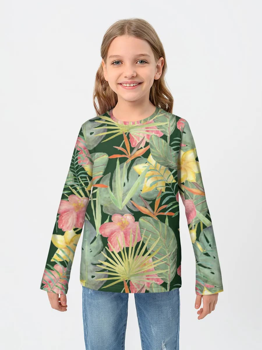Girls' cotton long sleeve shirt