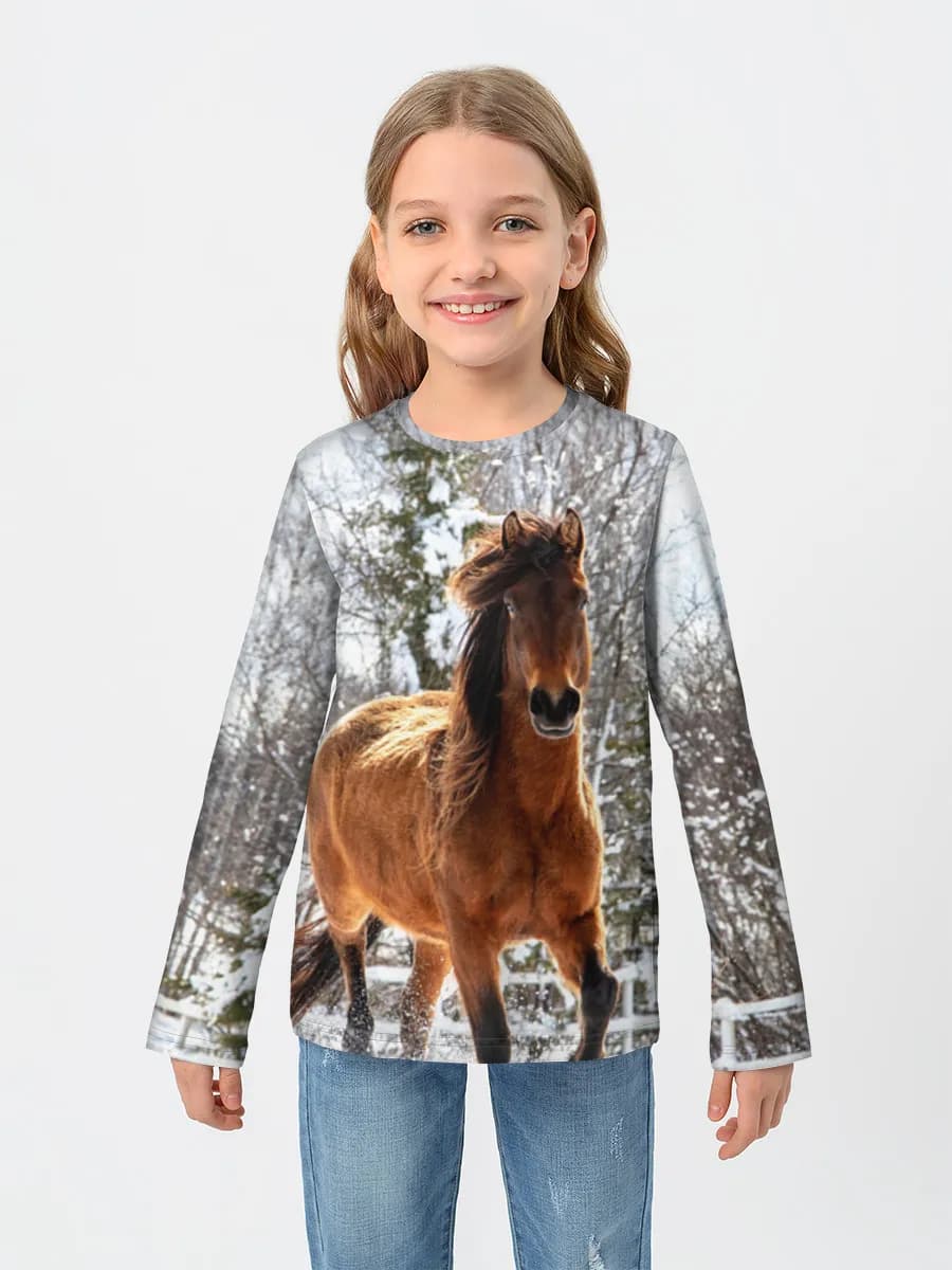 Baumwoll-Langarmshirt Mädchen