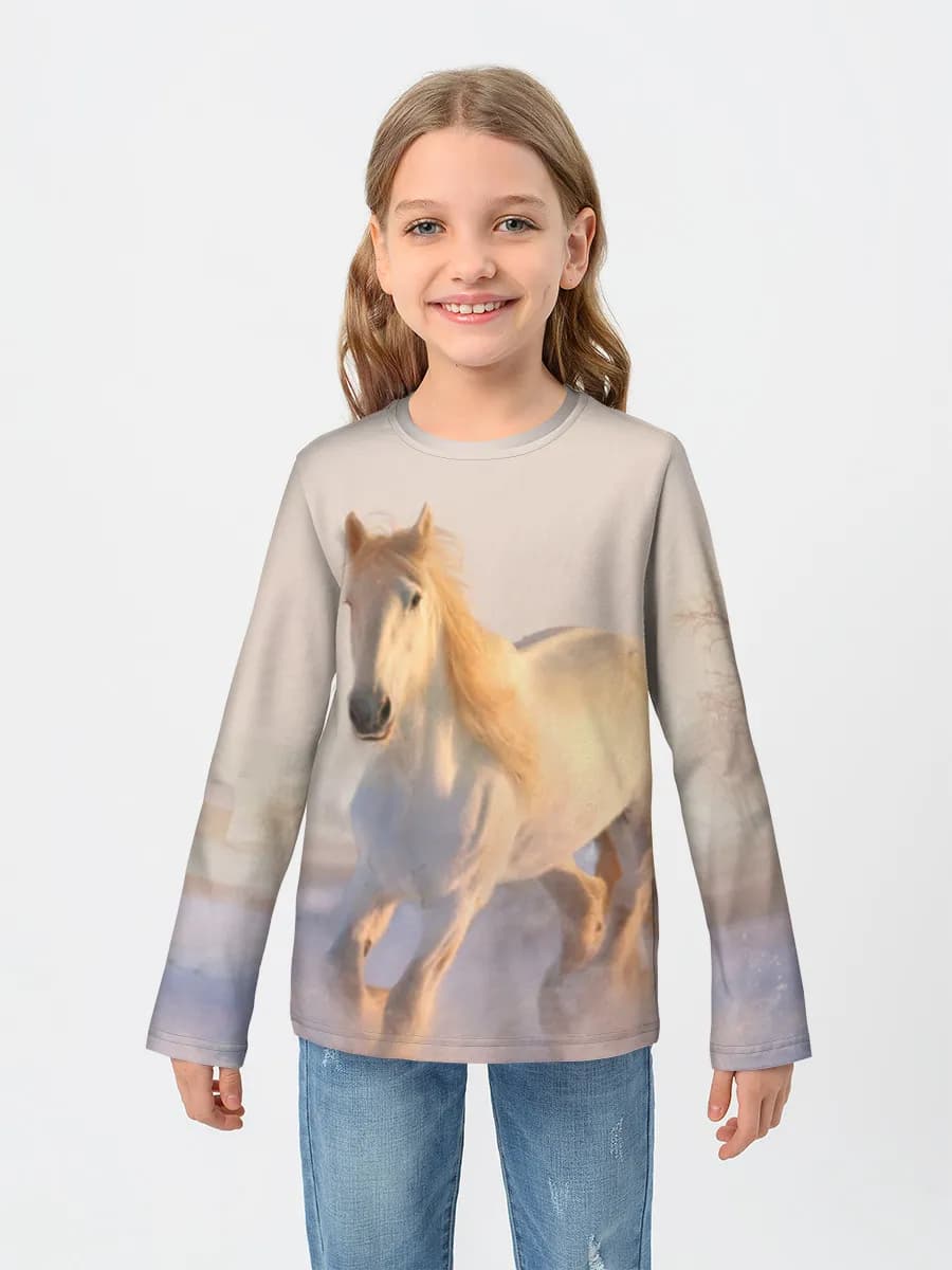 Girls' cotton long sleeve shirt